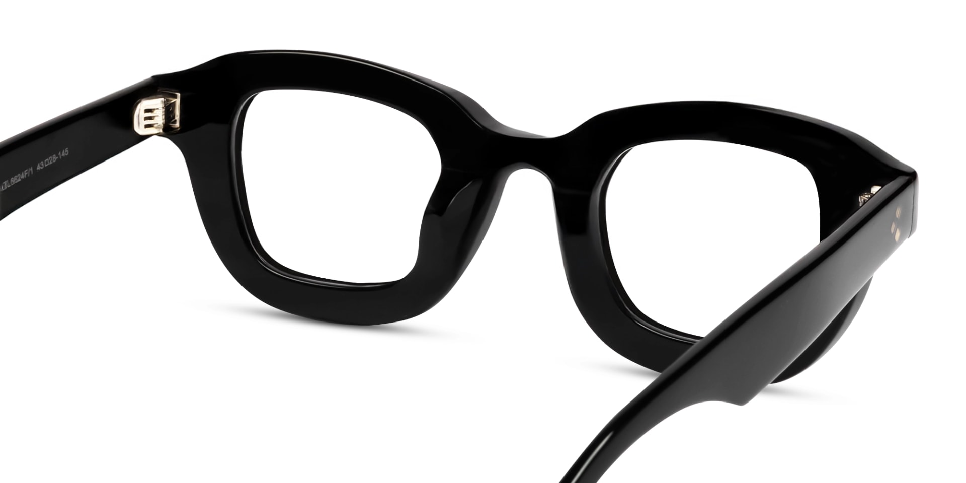 Black Chunky Square Geometric Glasses