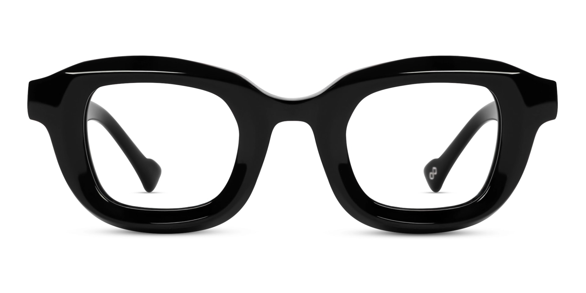 Black Chunky Square Geometric Glasses