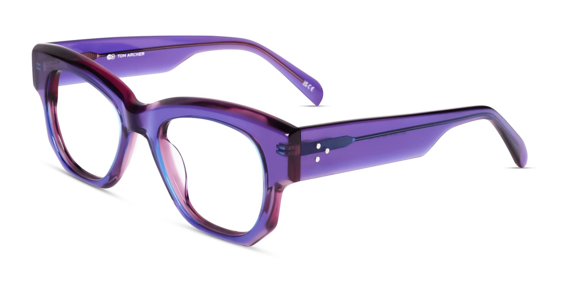 Crystal Royal Purple Thick Acetate Fullrim Glasses