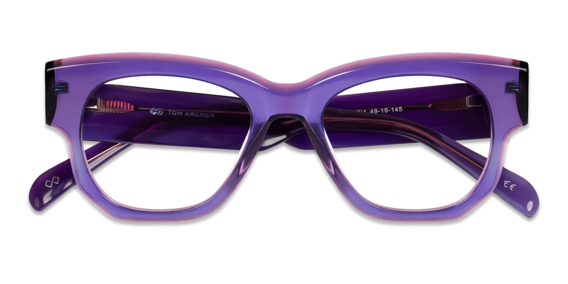Crystal Royal Purple Thick Acetate Fullrim Glasses