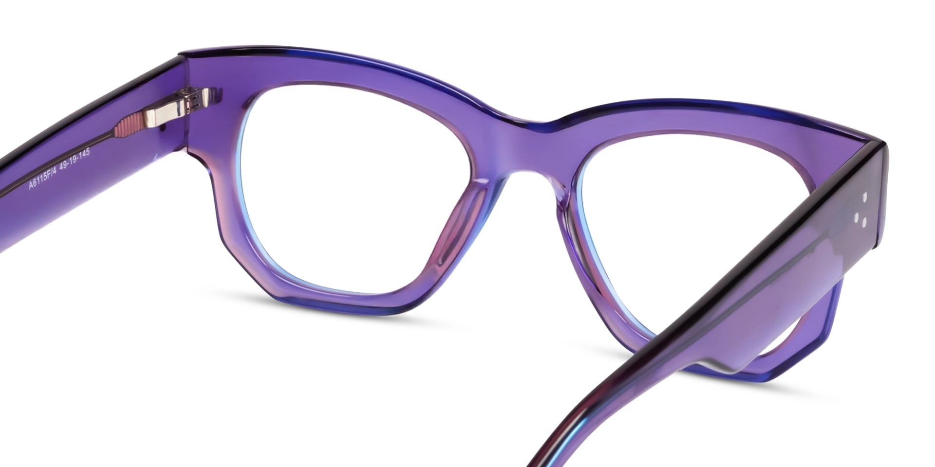 Crystal Royal Purple Thick Acetate Fullrim Glasses