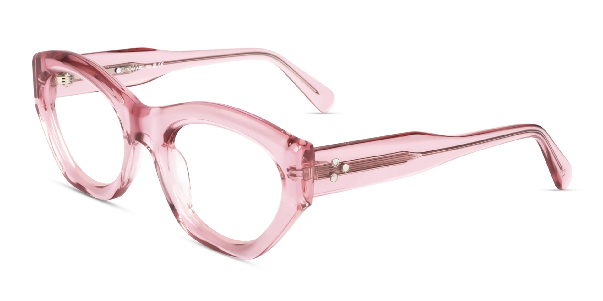 Thick Crystal Pink Geometric Glasses