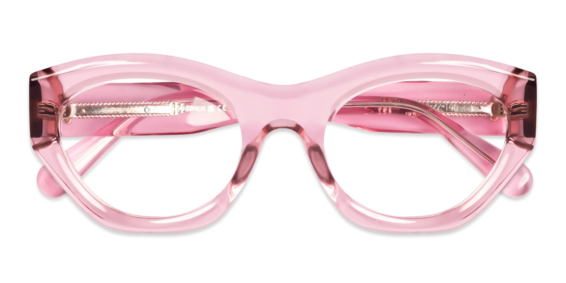 Thick Crystal Pink Geometric Glasses