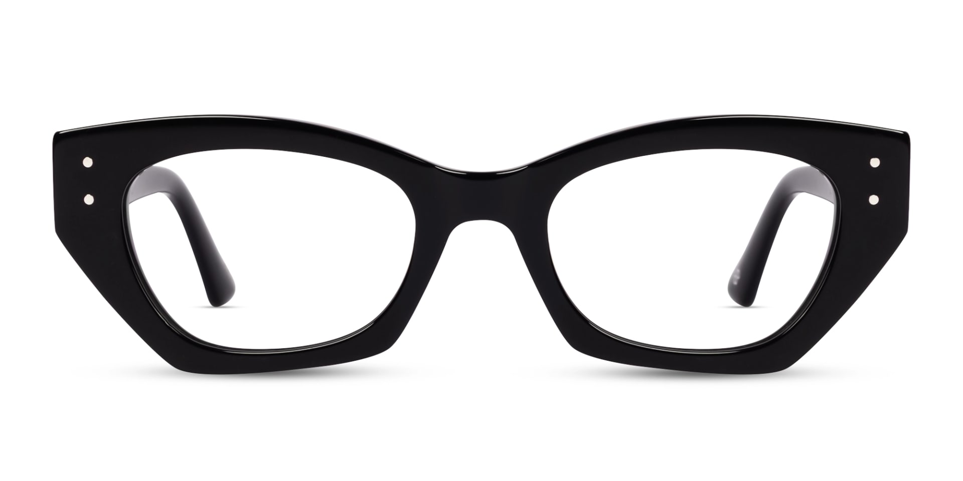 Thick Black Geometric Fullrim Acetate Glasses