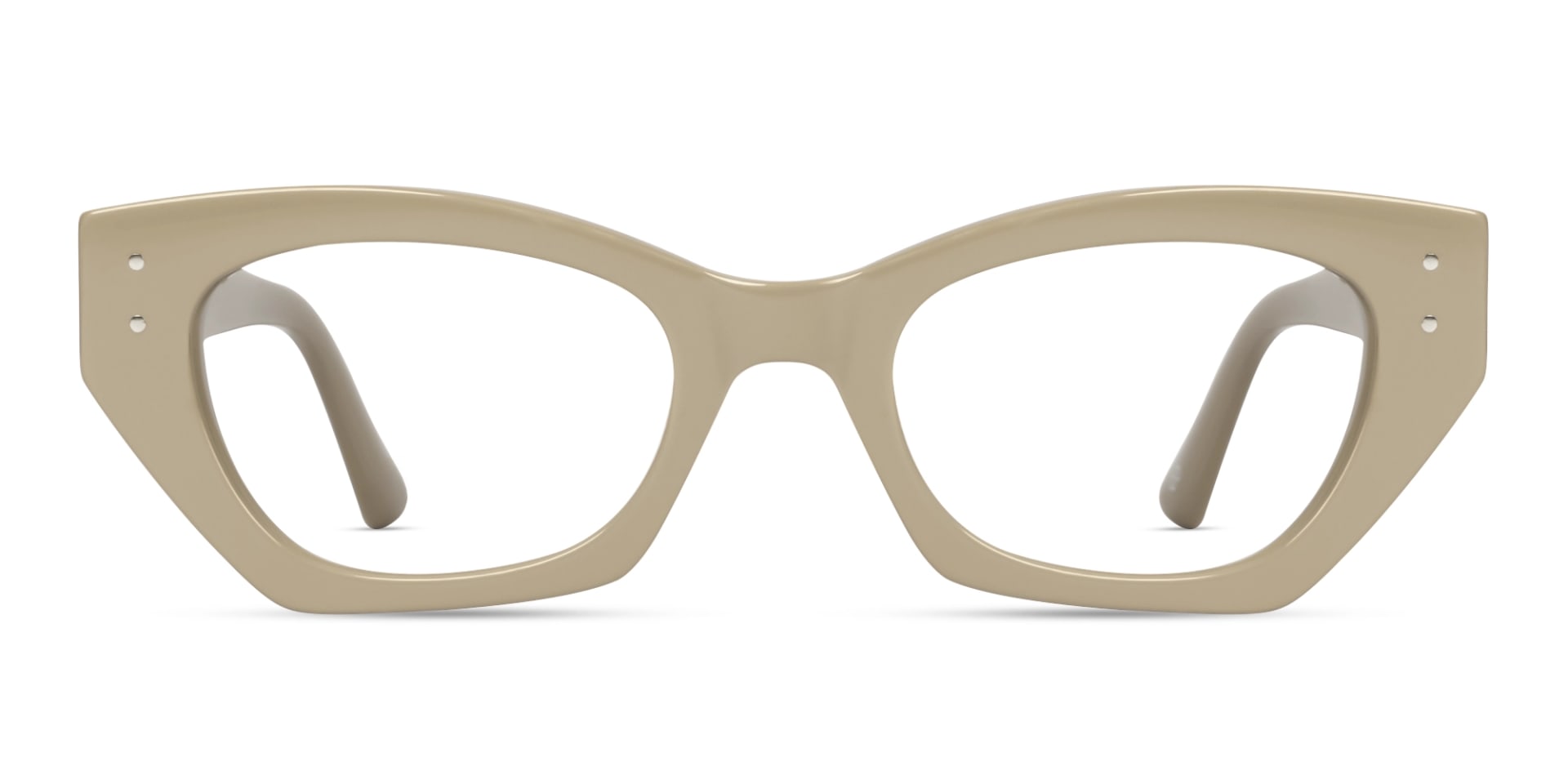 Oatmeal Brown Thick Rectangular Glasses