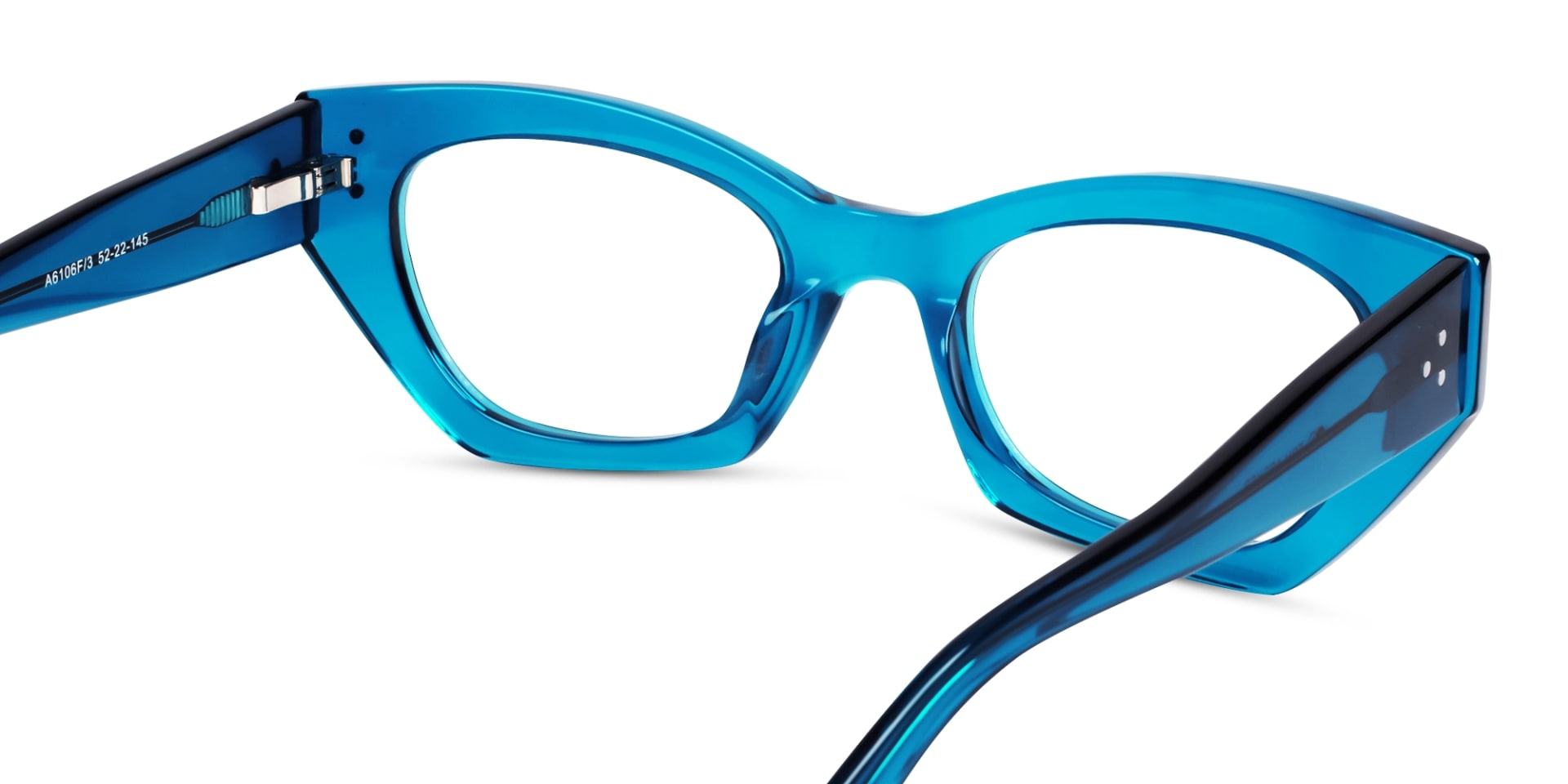Crystal Cyan Thick Rectangular Glasses