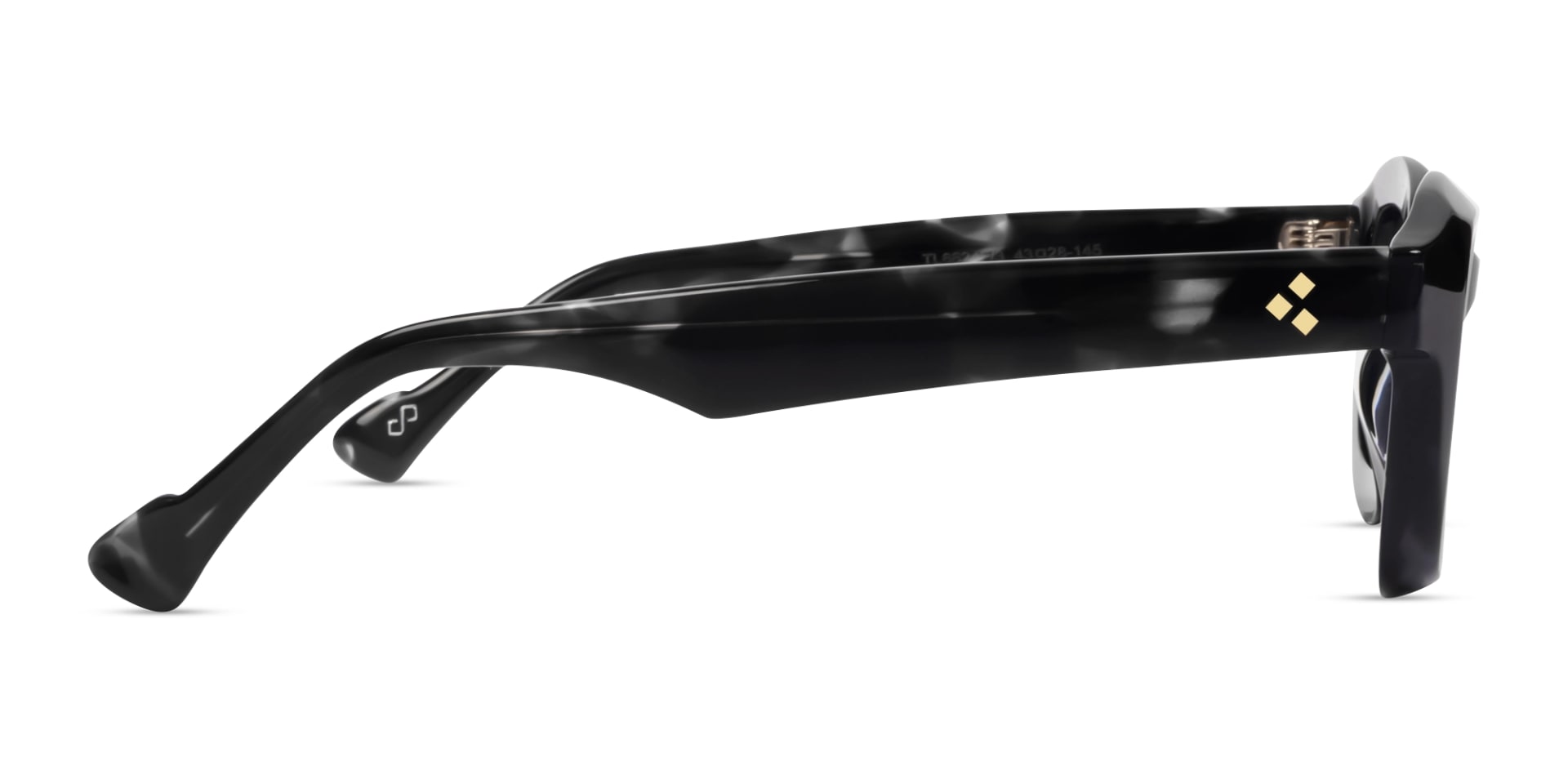 Black Marble Chunky Square Geometric Glasses