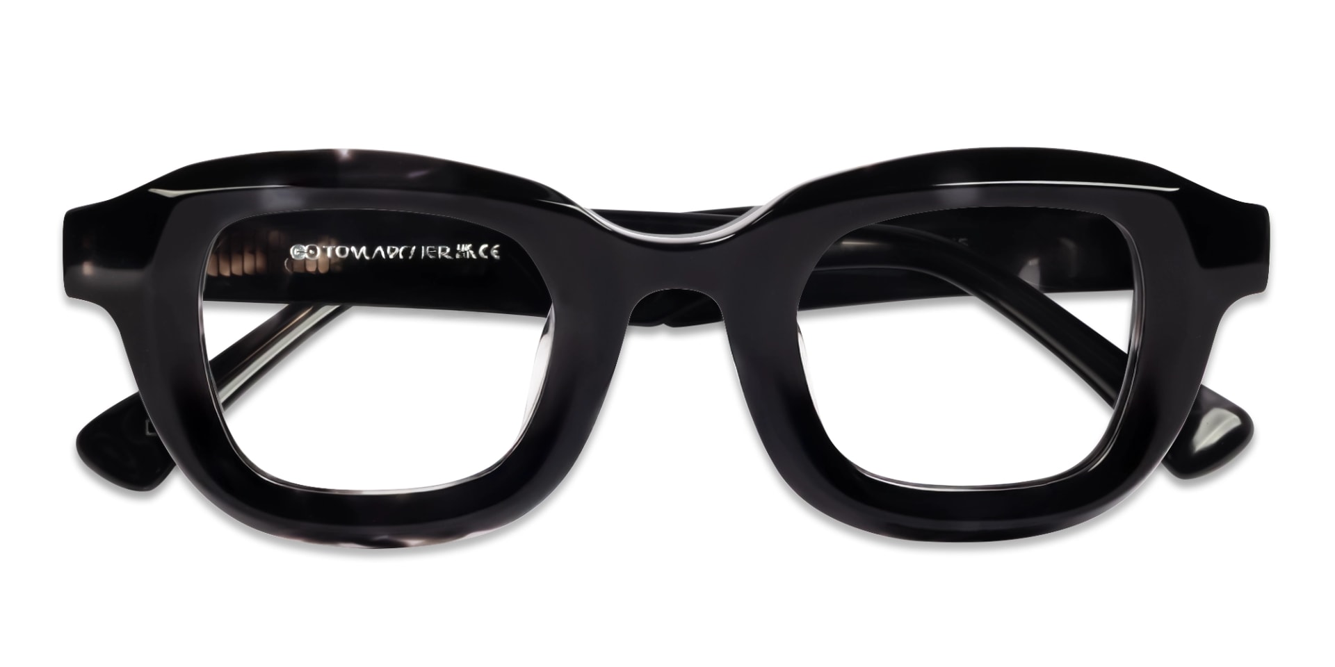 Black Marble Chunky Square Geometric Glasses