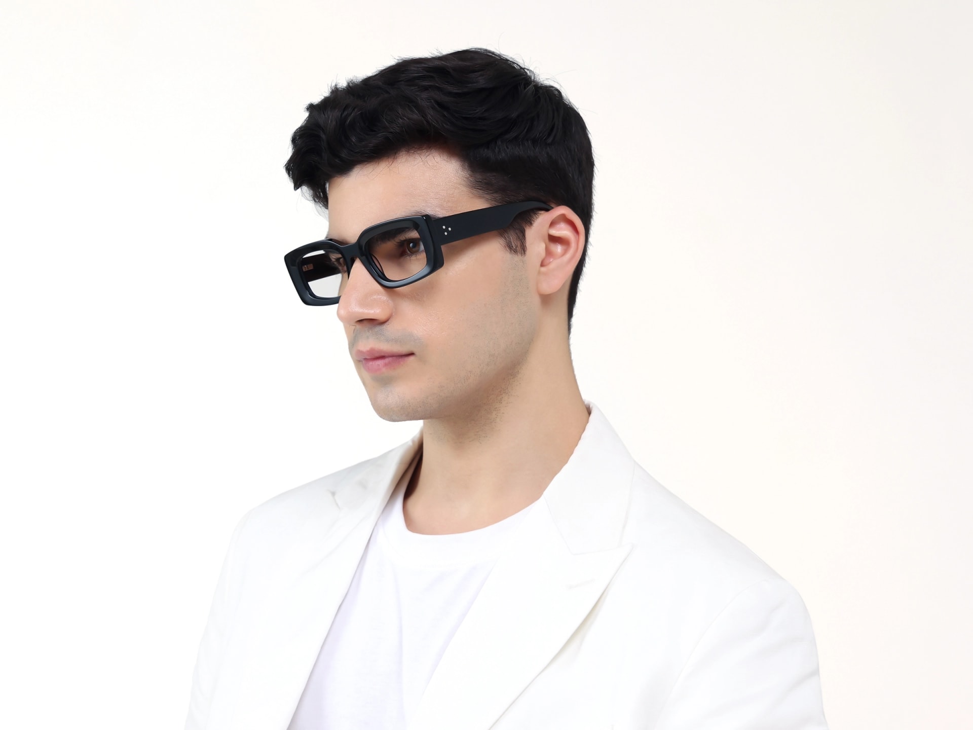 Black Thick Oversized Rectangular Glasses