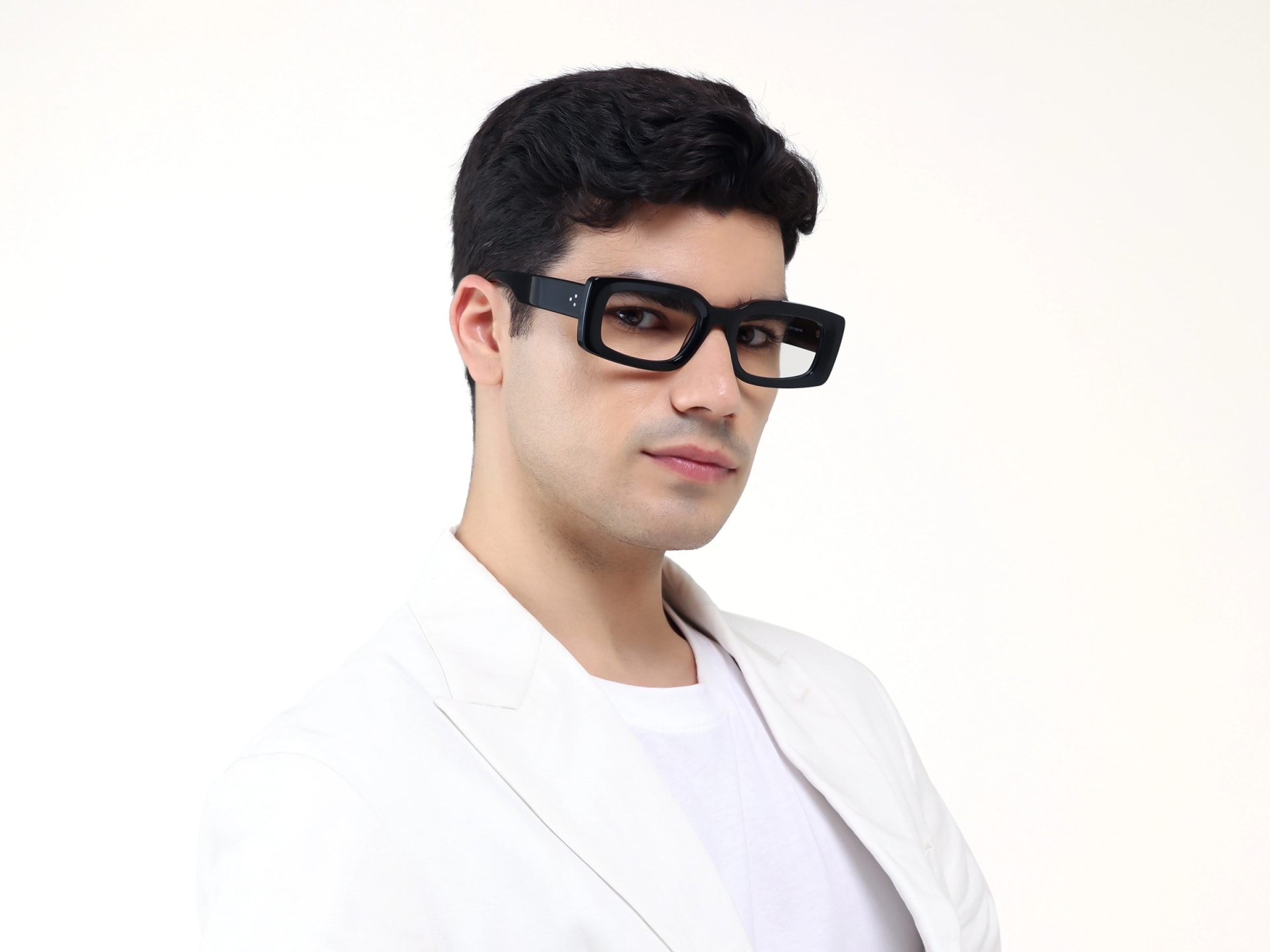 Black Thick Oversized Rectangular Glasses