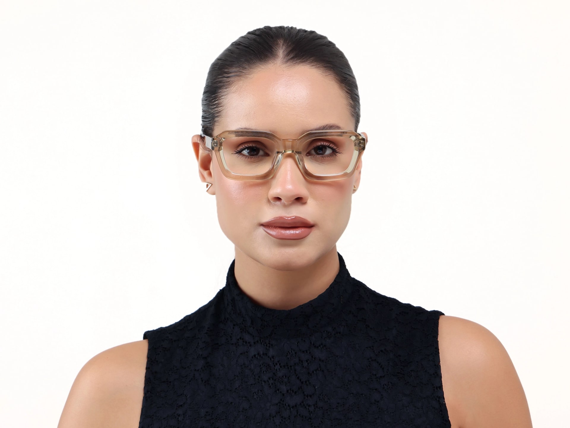 Water Gold Square Geometric Acetate Glasses