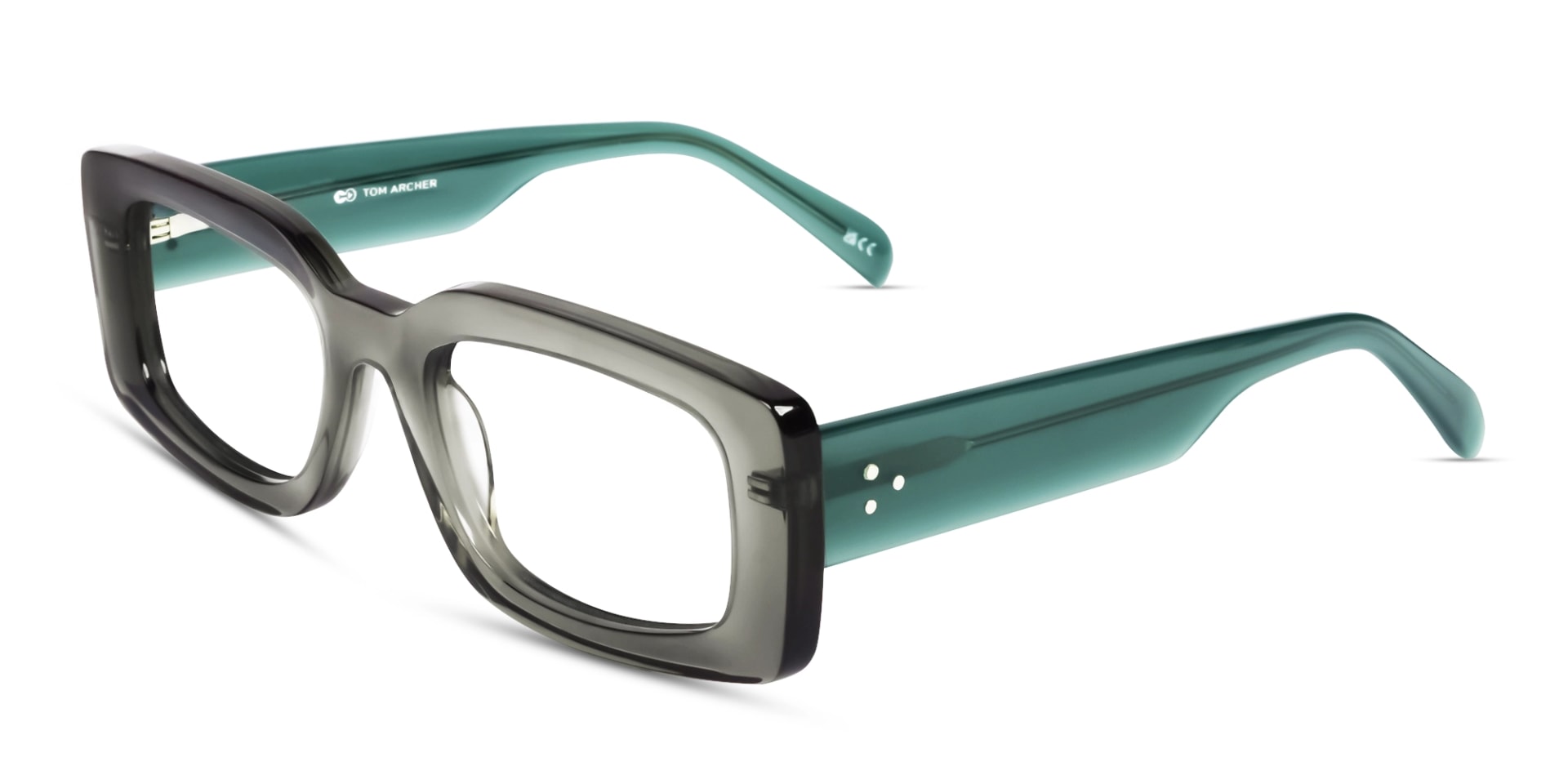 Oversized Crystal Lava Grey Rectangular Glasses