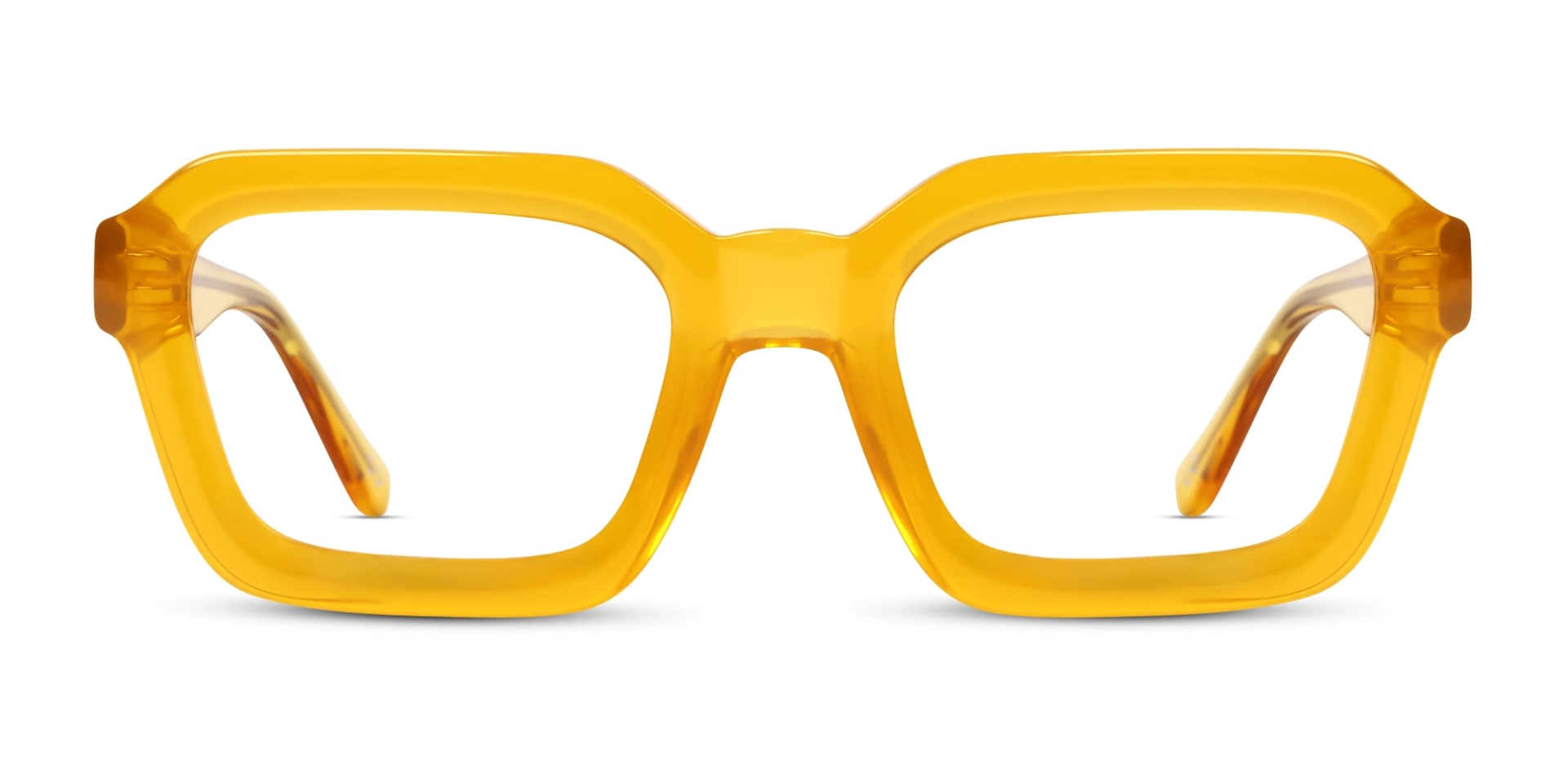 Amber Yellow Square Geometric Acetate Glasses