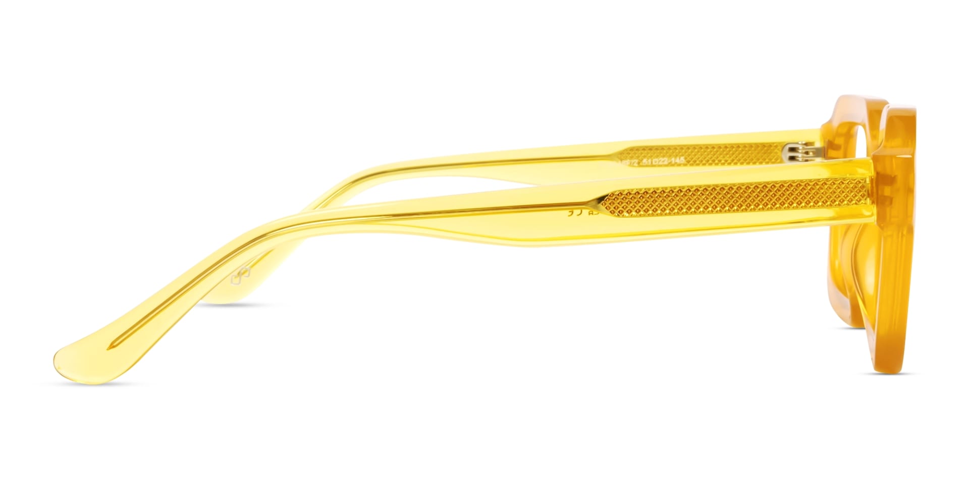 Amber Yellow Square Geometric Acetate Glasses