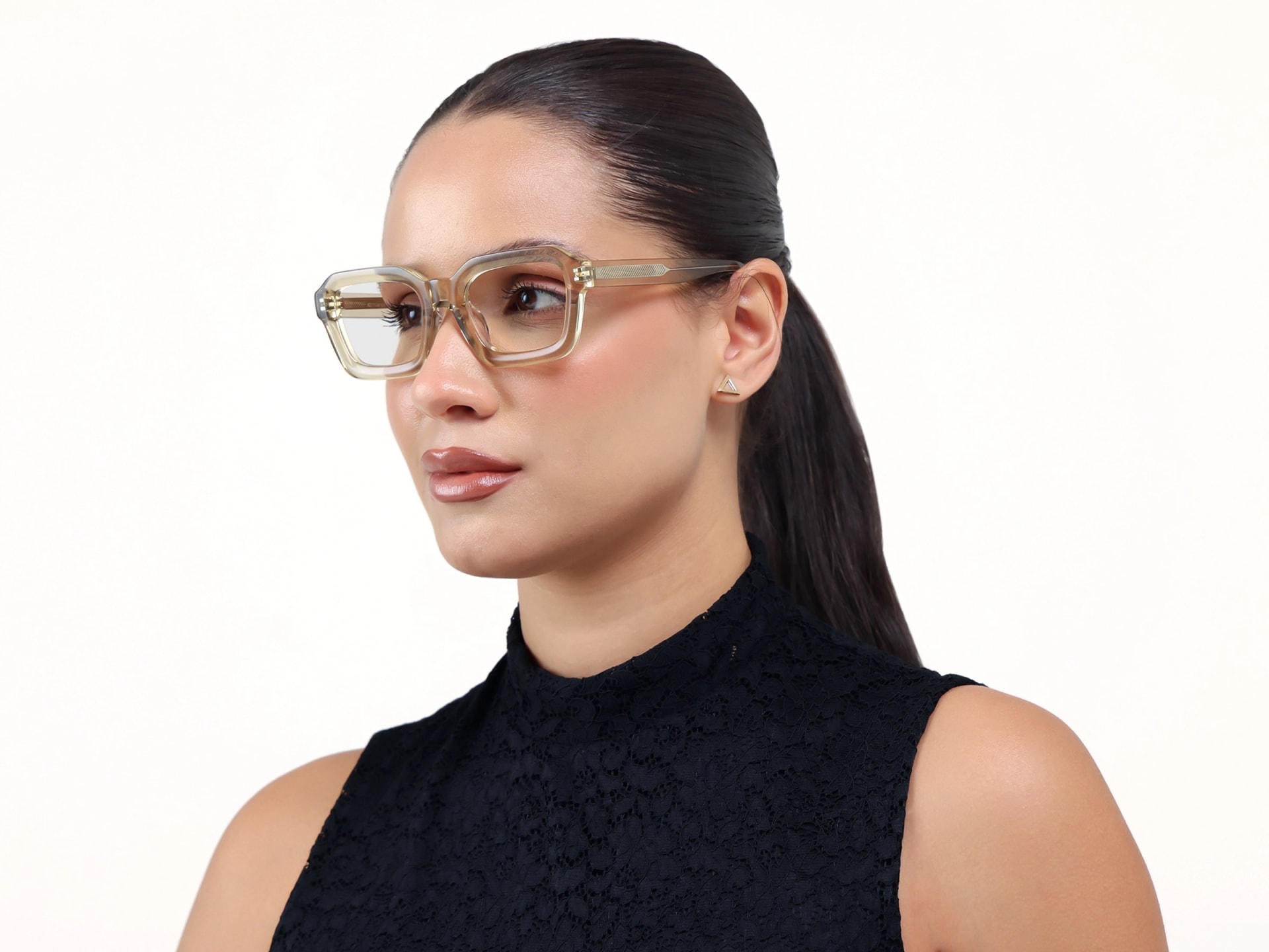 Water Gold Square Geometric Acetate Glasses