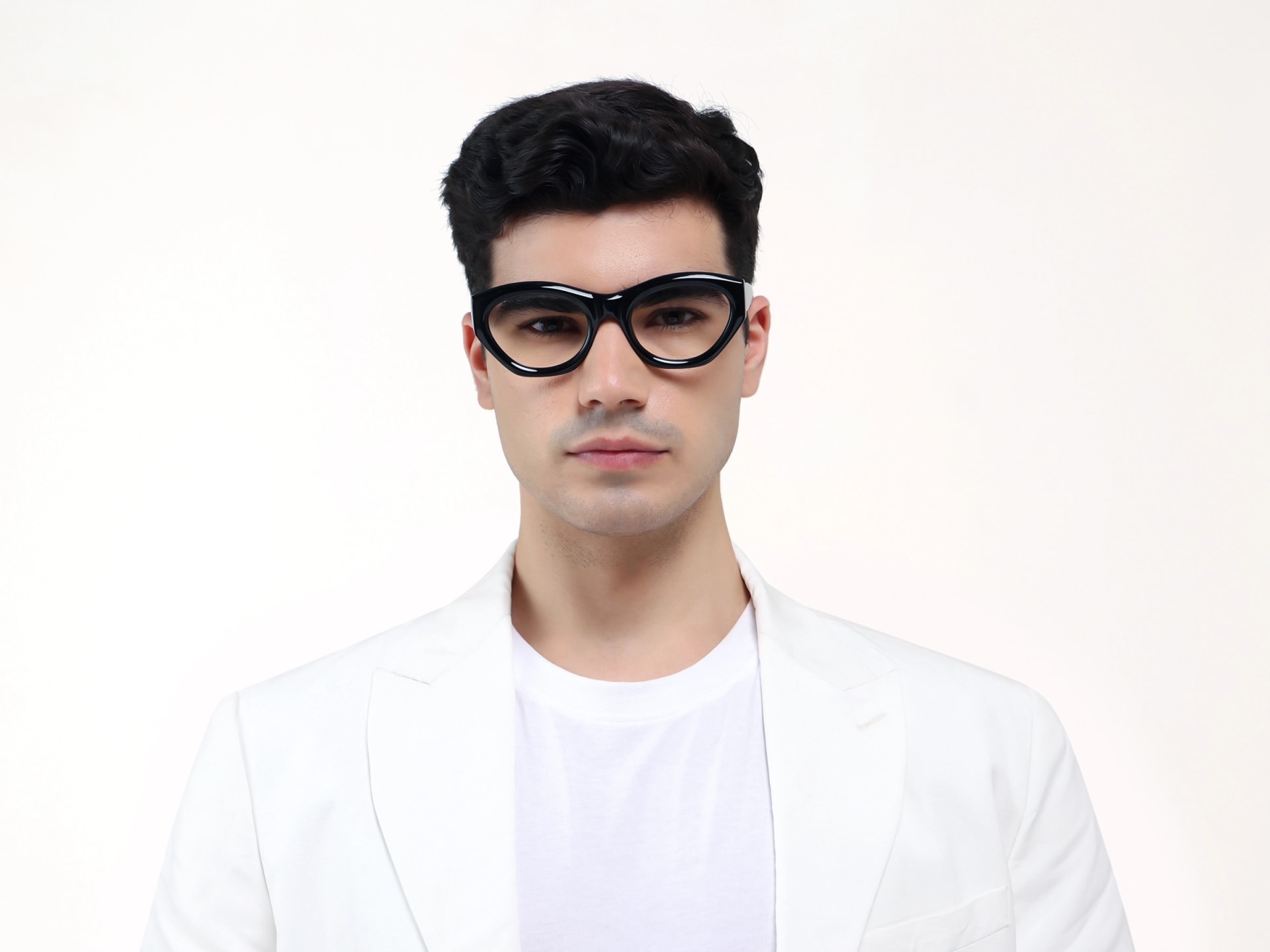 Black Thick Geometric Fullrim Glasses