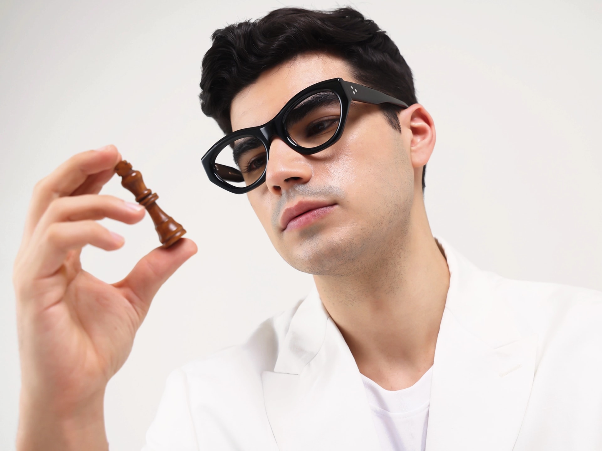 Black Thick Geometric Fullrim Glasses