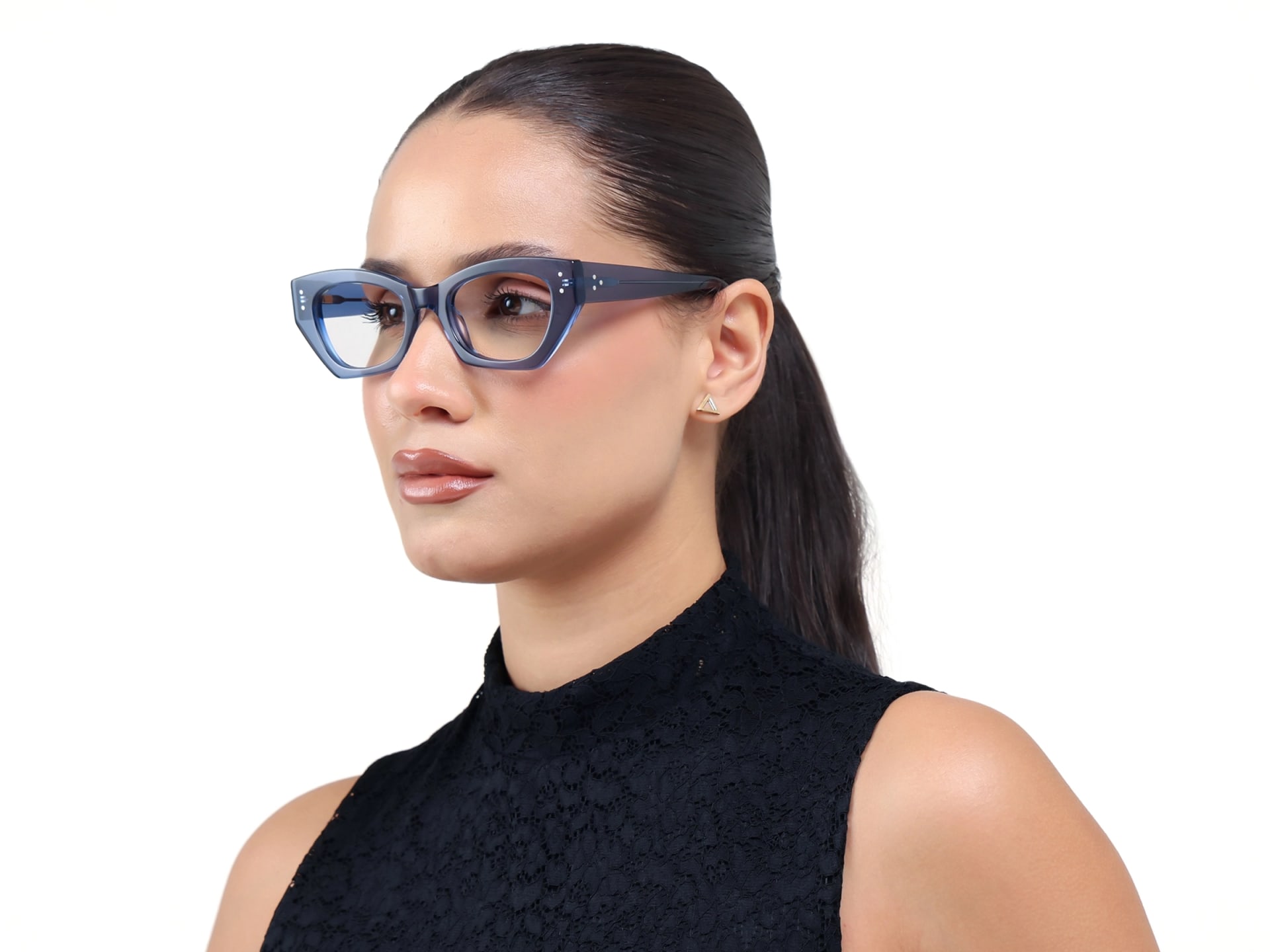 Crystal Denim Blue Fullrim Acetate Glasses