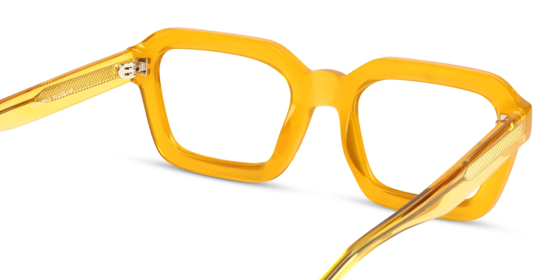 Amber Yellow Square Geometric Acetate Glasses