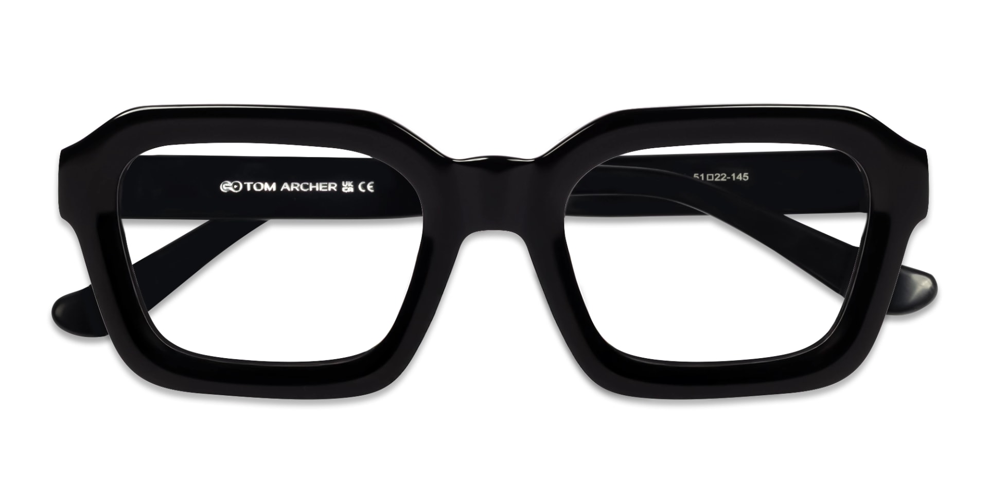 Black Acetate Geometric Full-rim Glasses