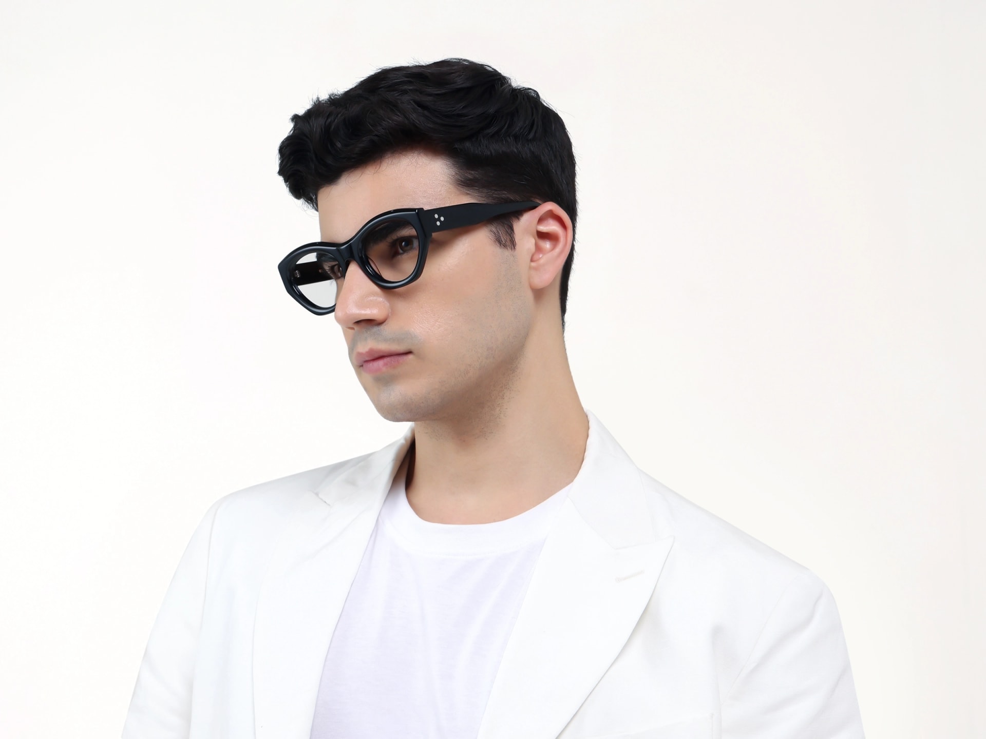 Black Thick Geometric Fullrim Glasses