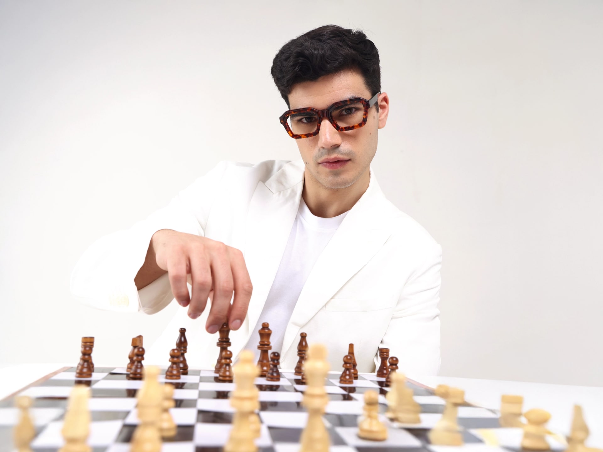 Tortoise Square Geometric Full-rim Glasses