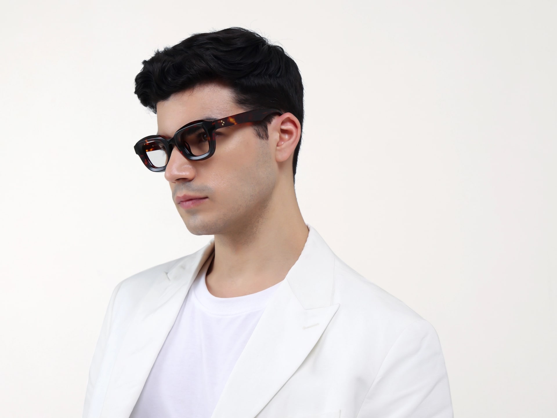 Dark Tortoise Chunky Geometric Glasses