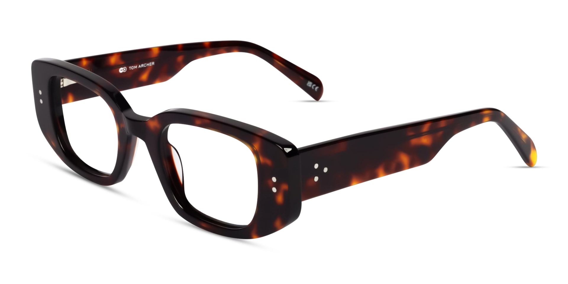 Thick Dark Tortoise Rectangular Fullrim Glasses