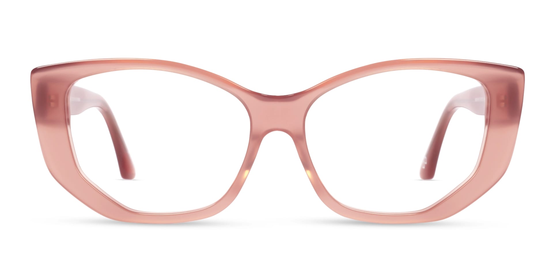 Rose Pink Cateye Geometric Glasses For Women-1