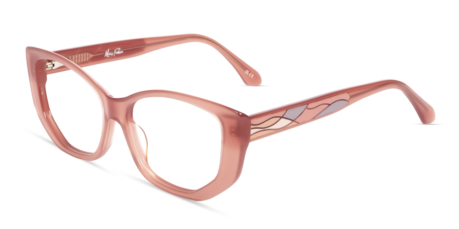 Rose Pink Cateye Geometric Glasses For Women-3