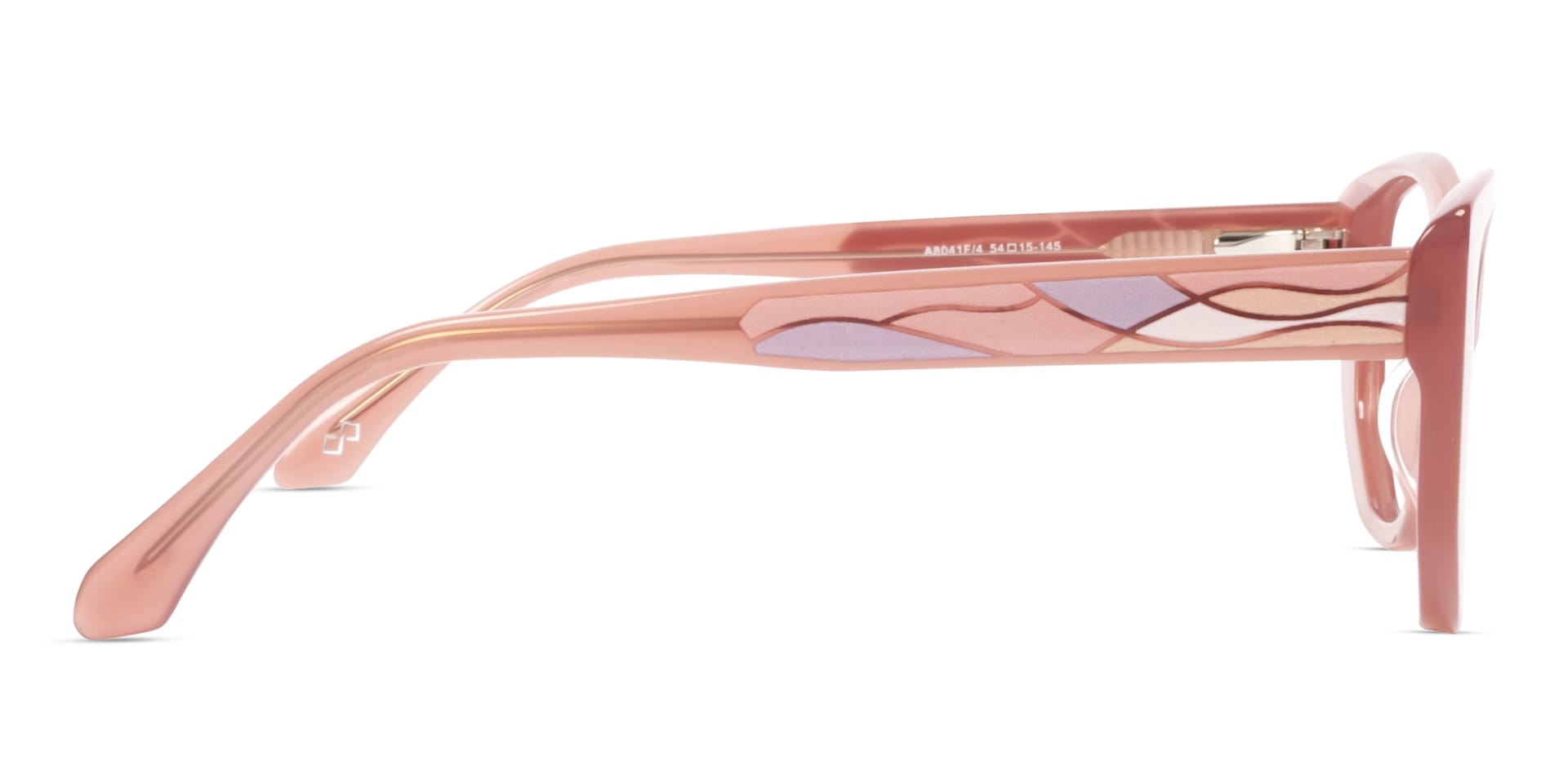 Rose Pink Cateye Geometric Glasses For Women-4