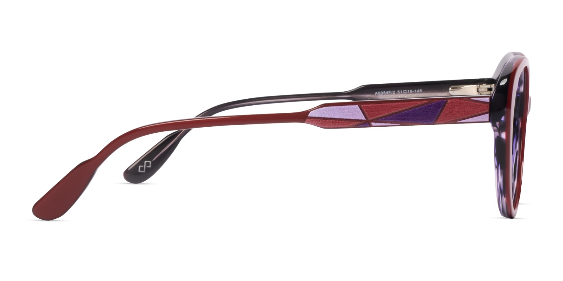 Dark Maroon Cateye Oval Glasses For Women-4