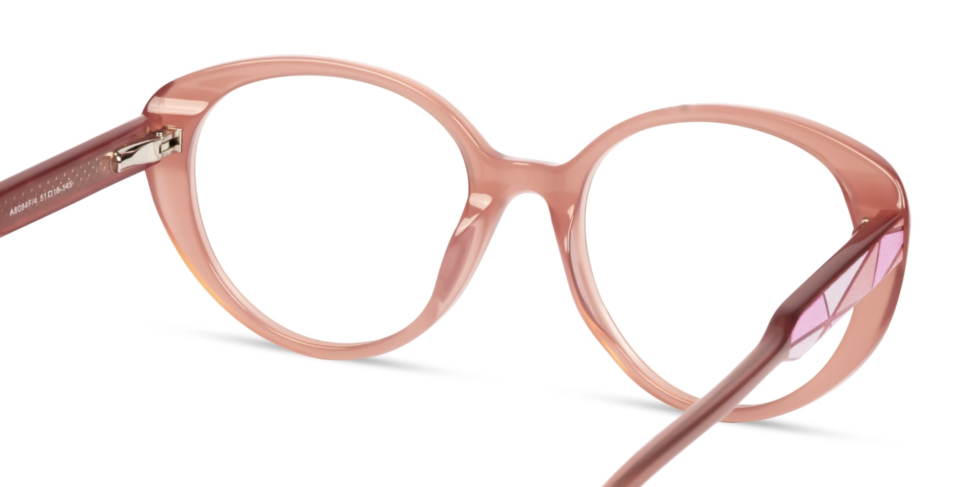 Dusty Rose Oval Cat-eye Glasses-5