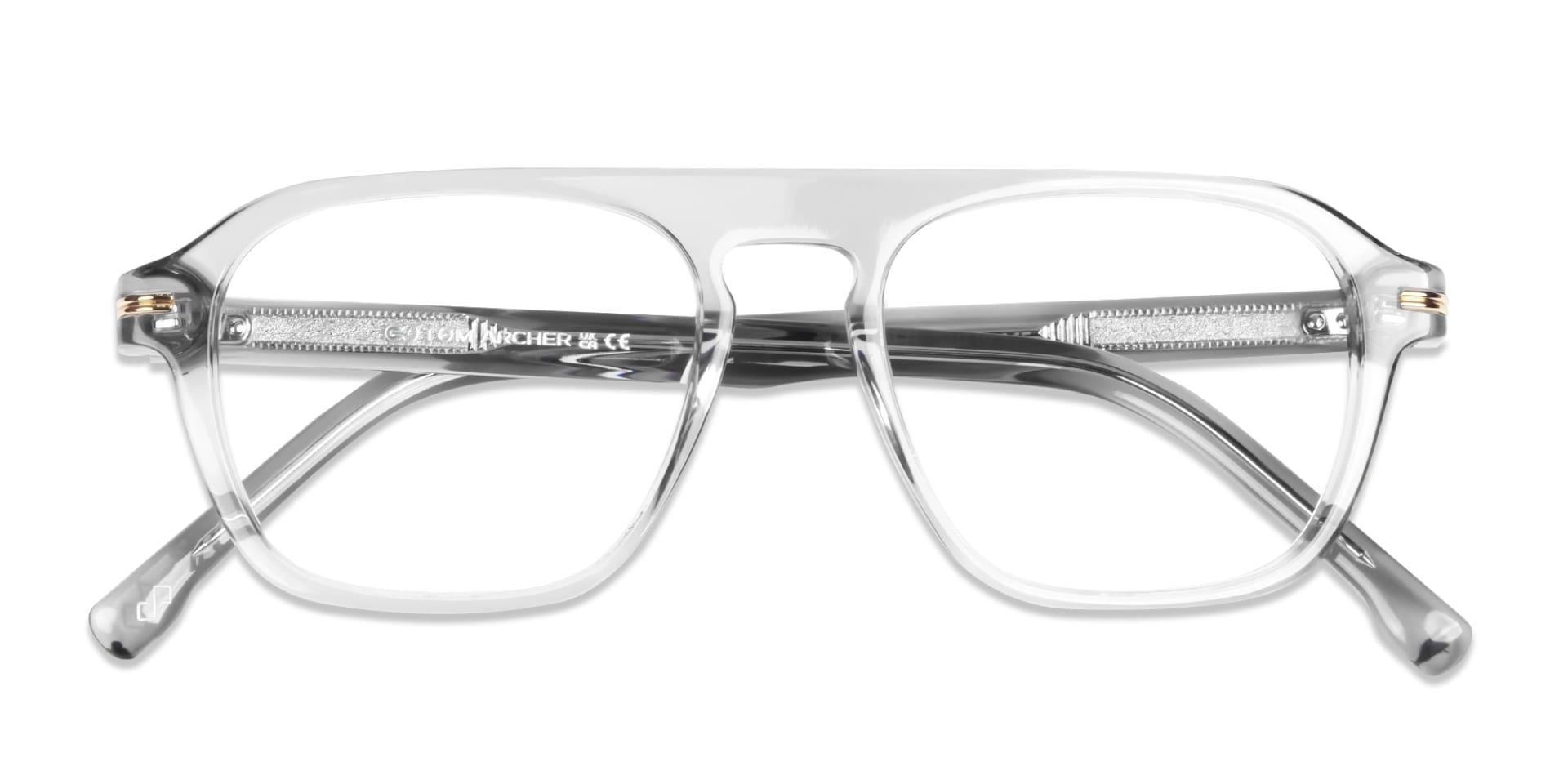 Crystal Clear Pilot Keyhole Bridge Glasses-5