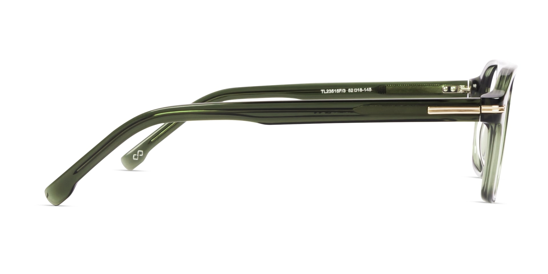 Crystal Moss Green Flat-top Pilot Glasses-3