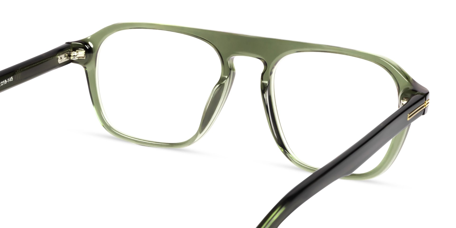 Crystal Moss Green Flat-top Pilot Glasses-4