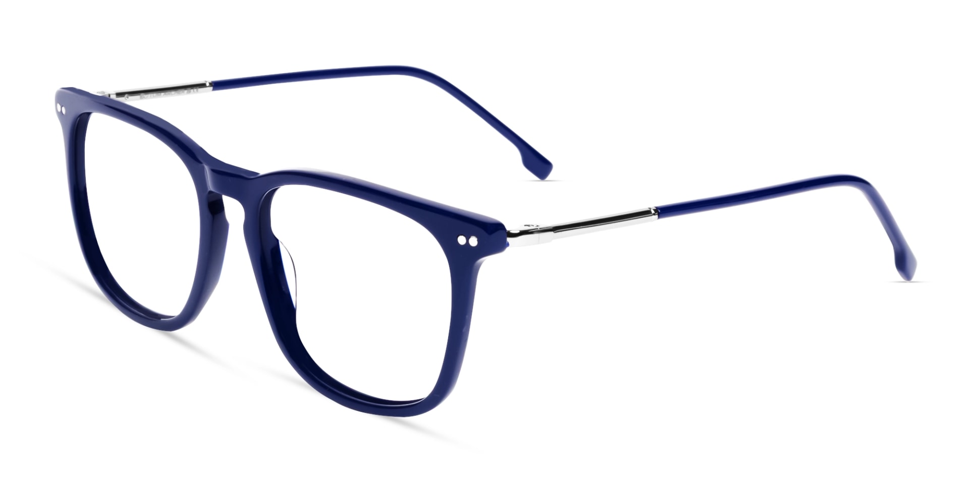 Navy Blue Square Keyhole bridge Full-Rim Glasses-2