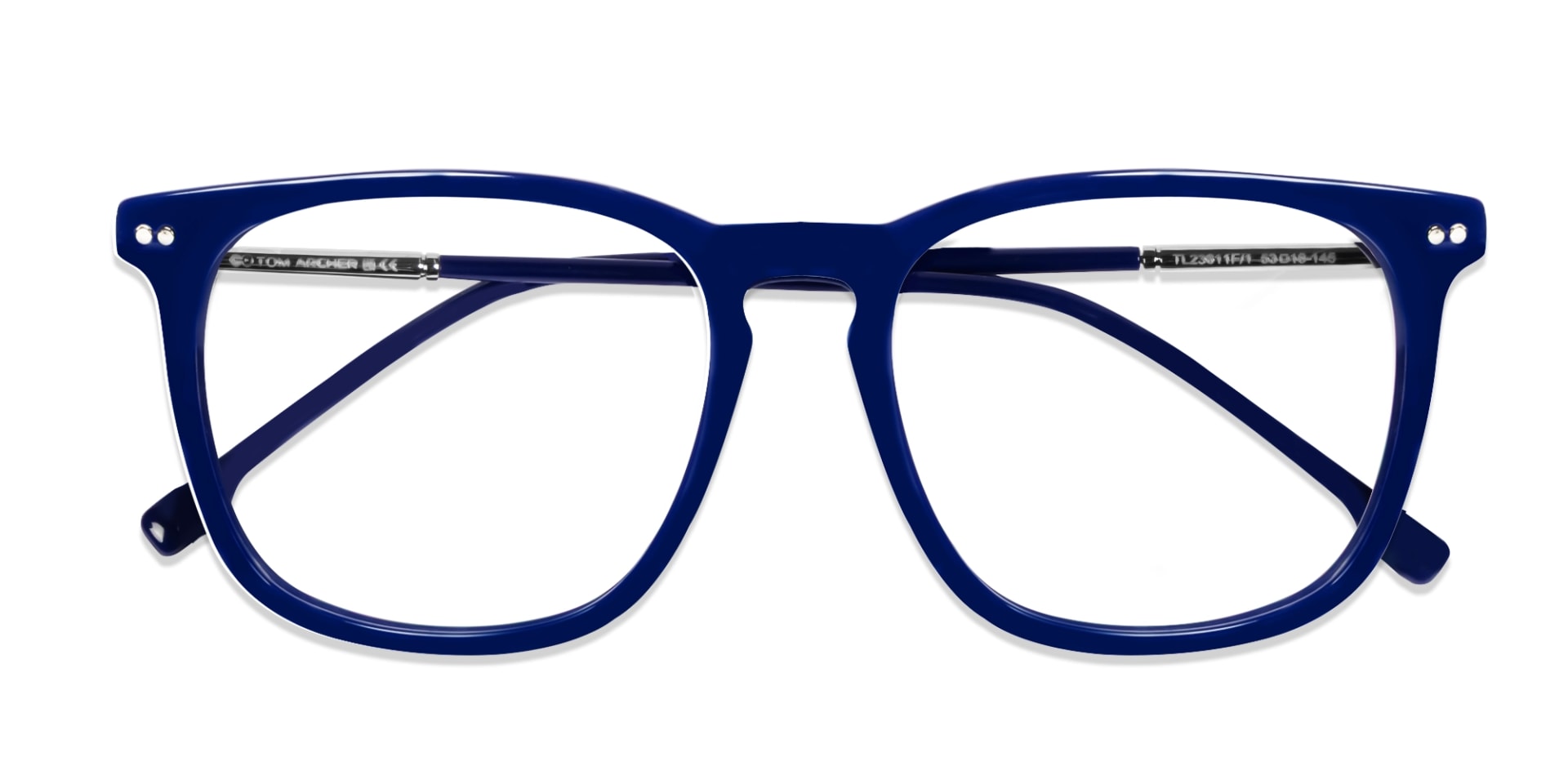Navy Blue Square Keyhole bridge Full-Rim Glasses-5