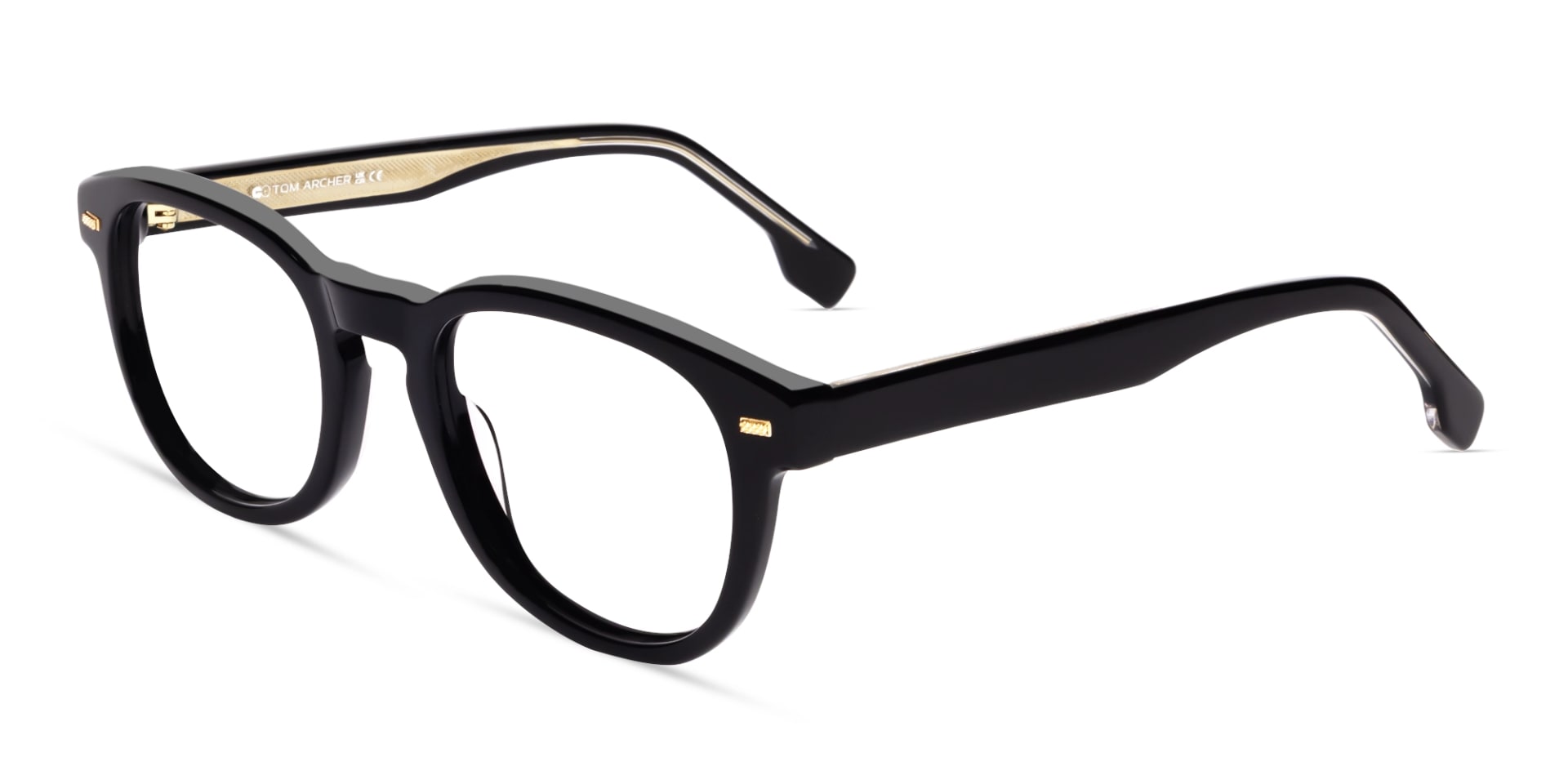 Black Round Square Keyhole Bridge Glasses-2