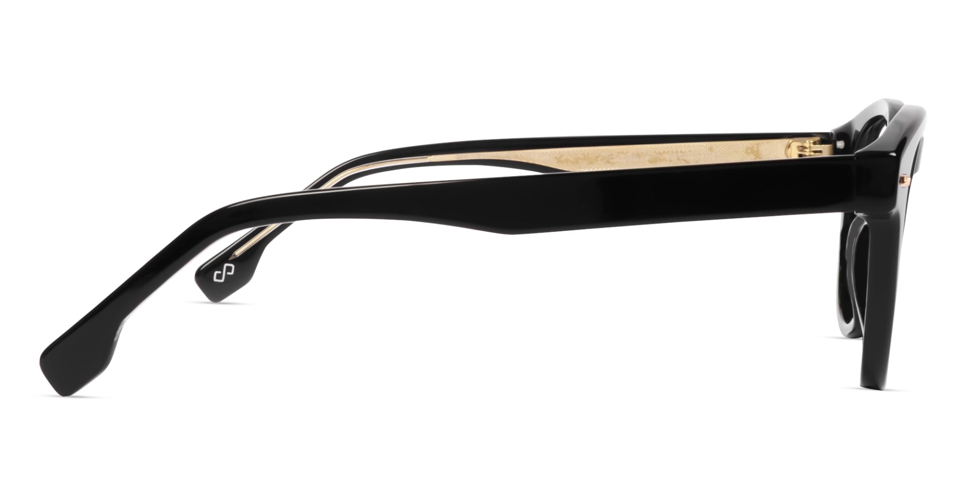 Black Round Square Keyhole Bridge Glasses-3