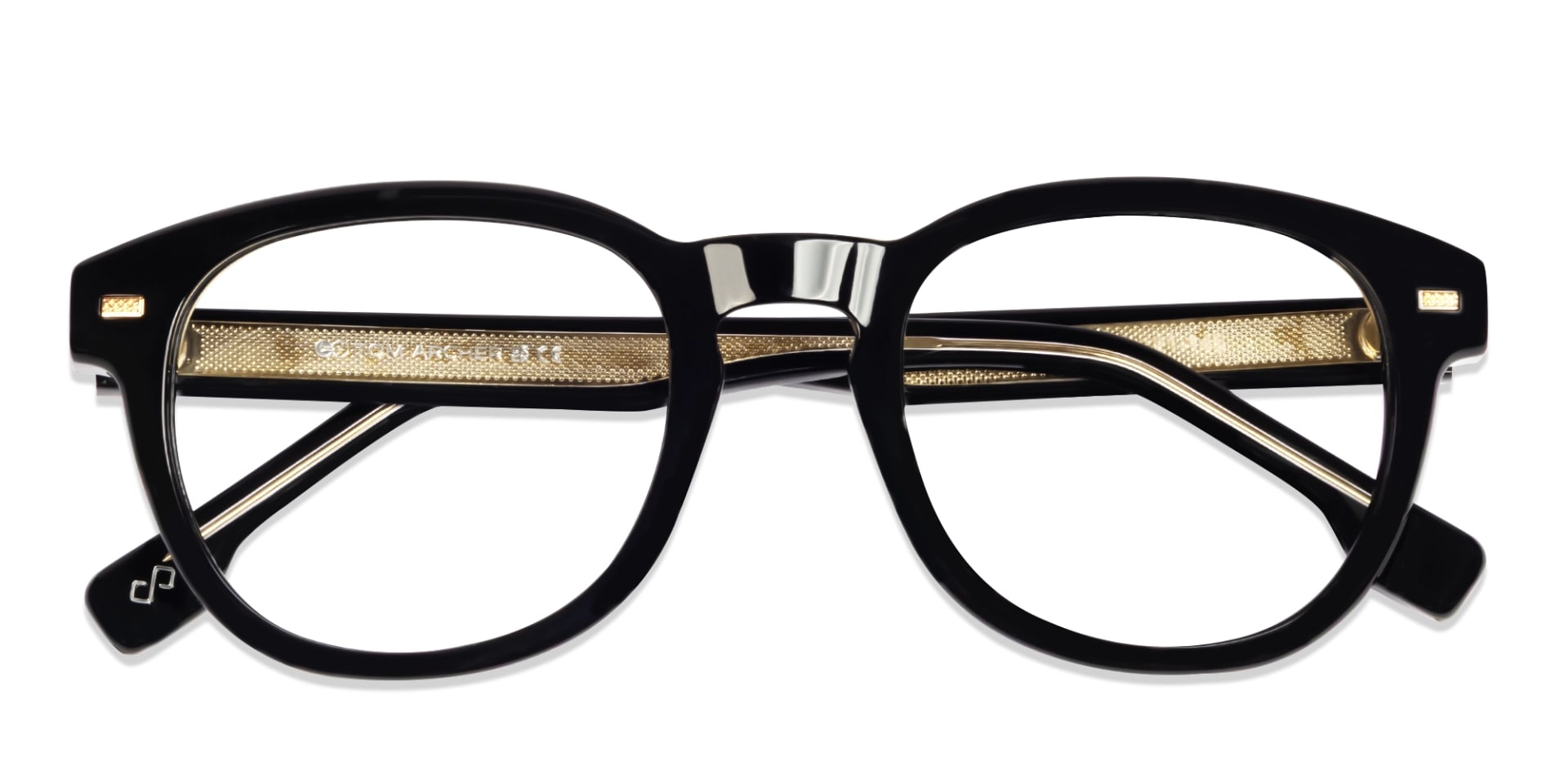 Black Round Square Keyhole Bridge Glasses-5