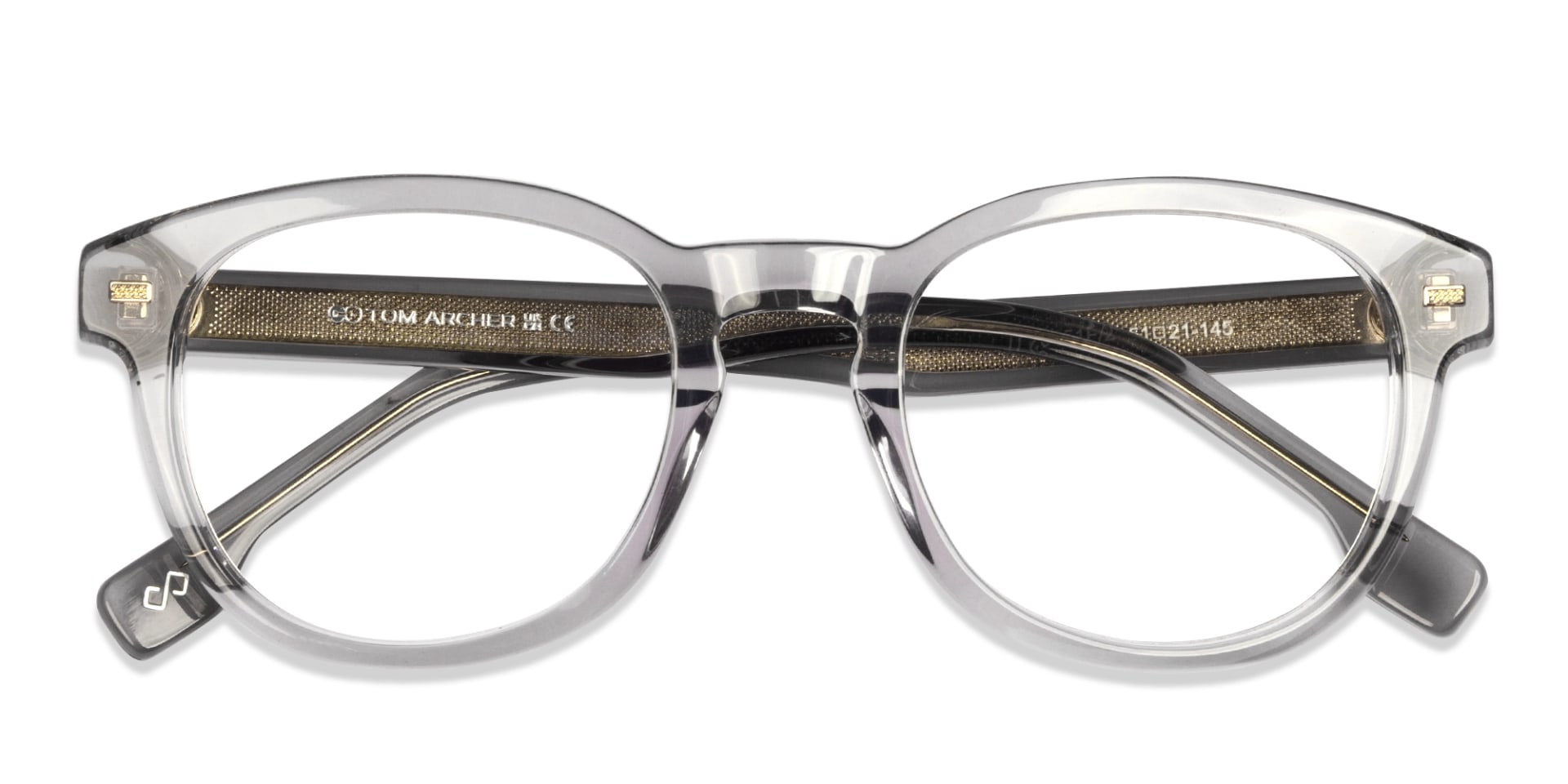 Crystal Grey Round Square Fullrim Glasses-5