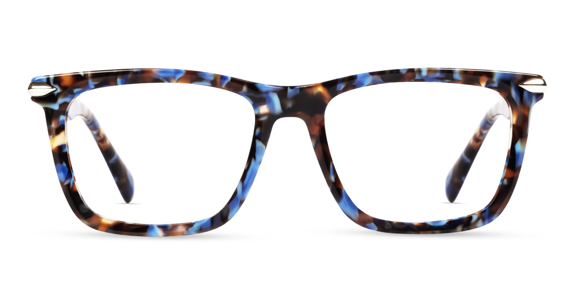 Oversized Blue Terrazo Square Fullrim Glasses-1