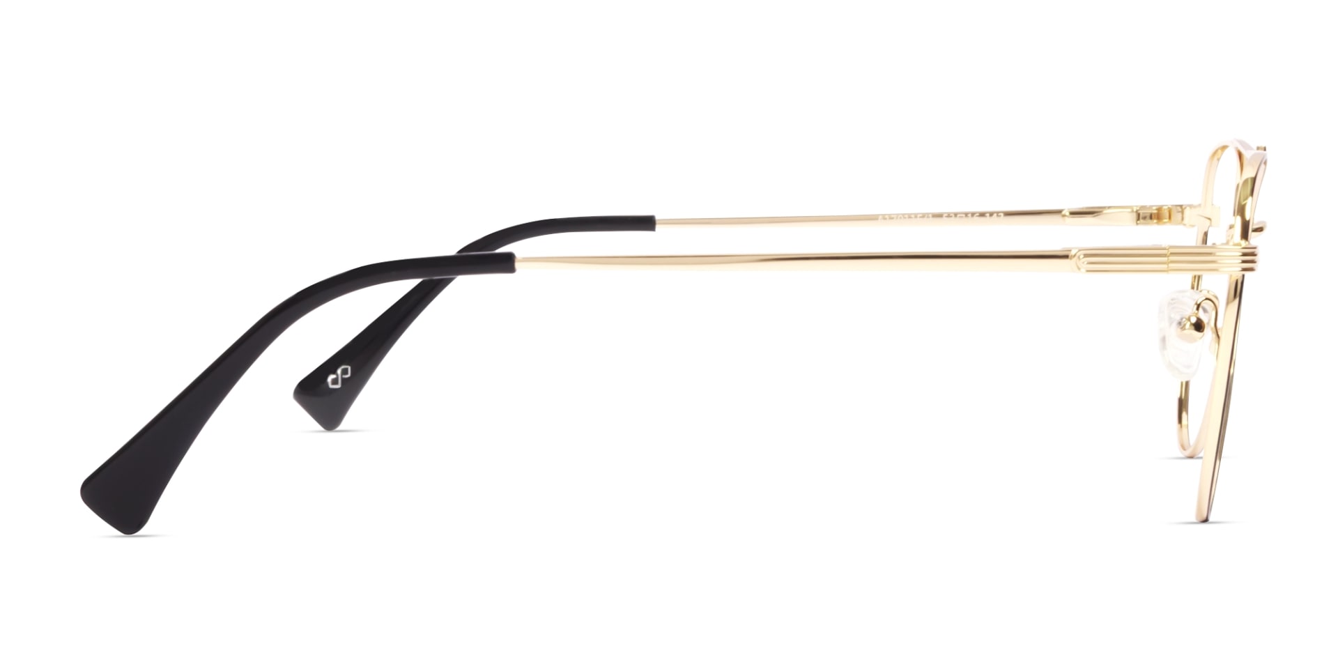 Champagne Gold & Black Pilot Metal Glasses