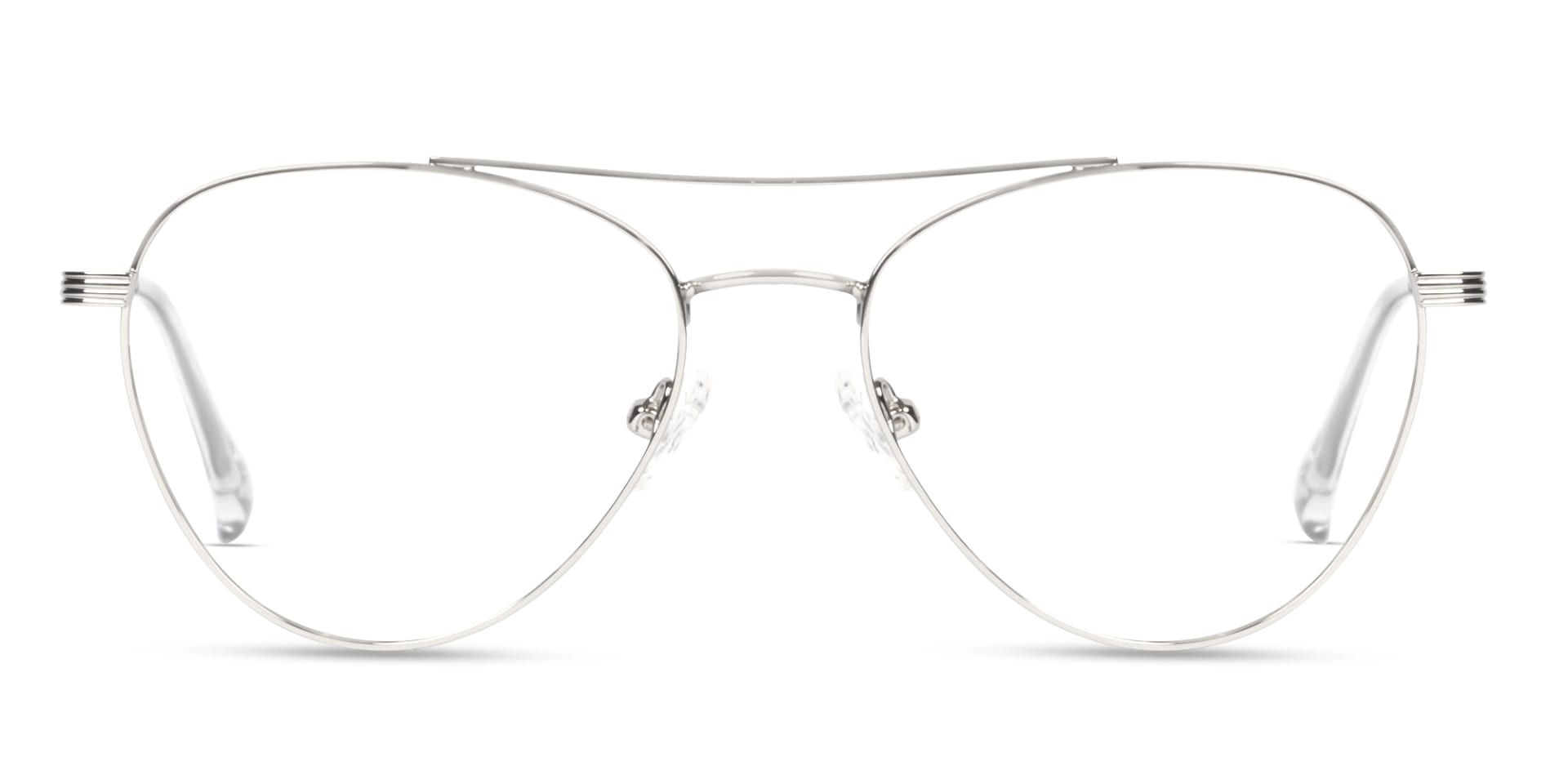 Silver Pilot Keyhole Bridge Metal Glasses