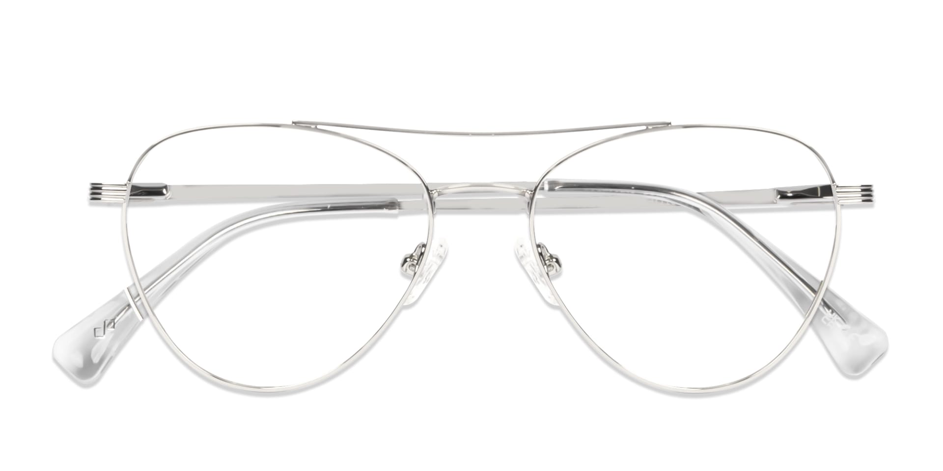 Silver Pilot Keyhole Bridge Metal Glasses