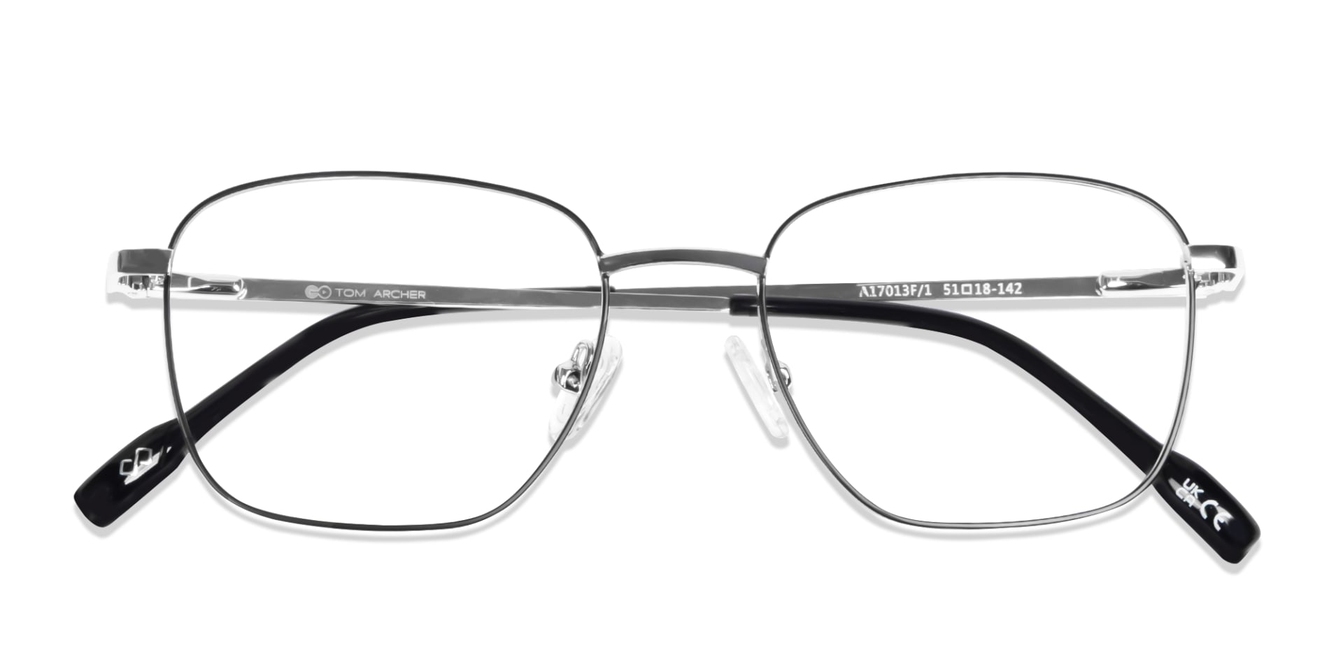 Black & Silver Square Metal Frame Glasses