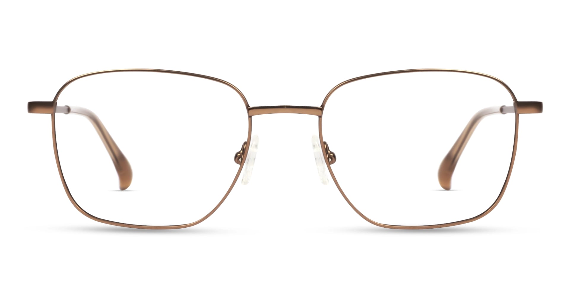 Copper Brown Square Metal Frame Glasses