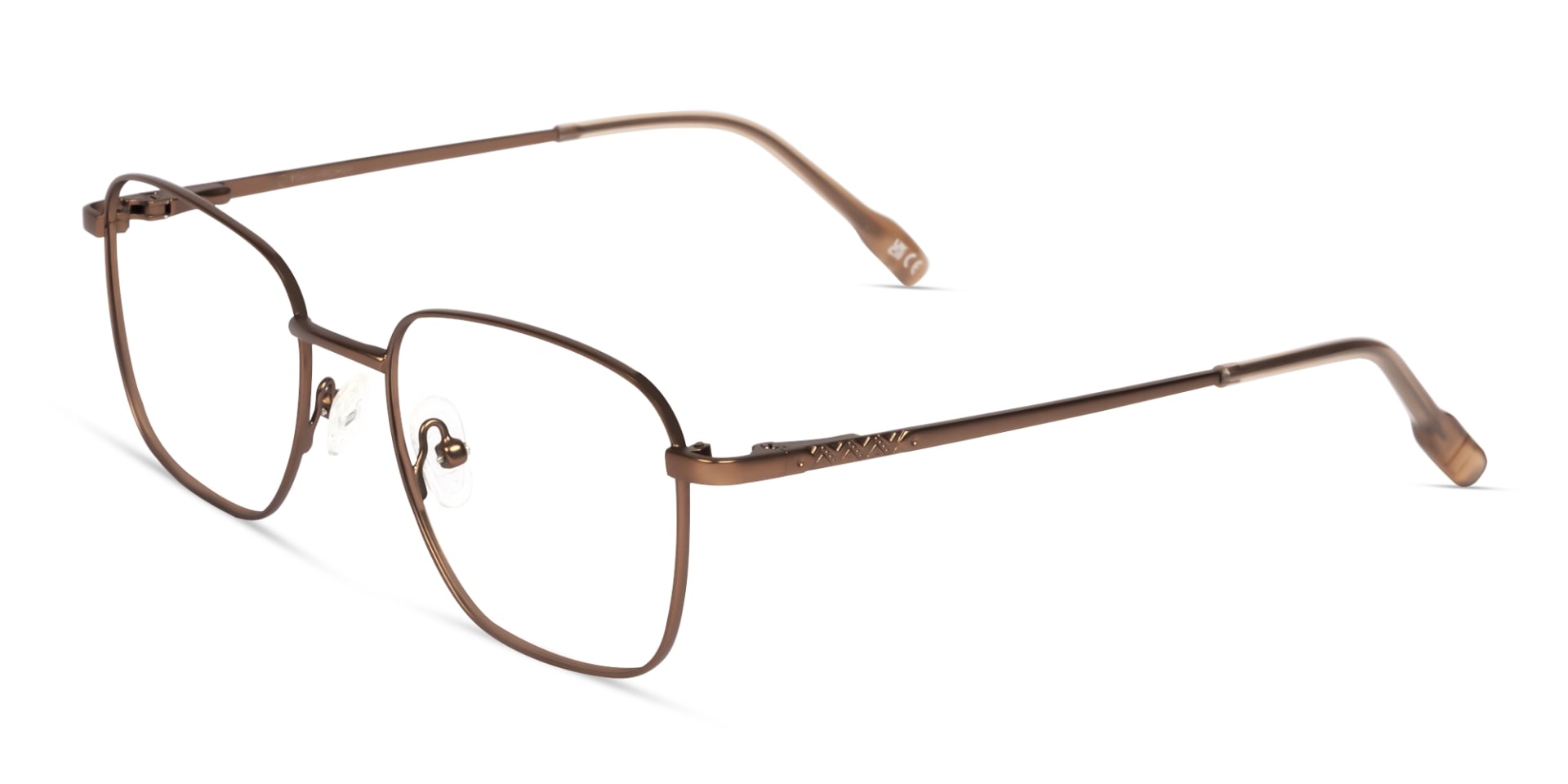 Copper Brown Square Metal Frame Glasses