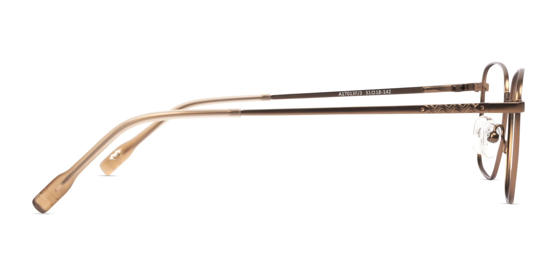 Copper Brown Square Metal Frame Glasses